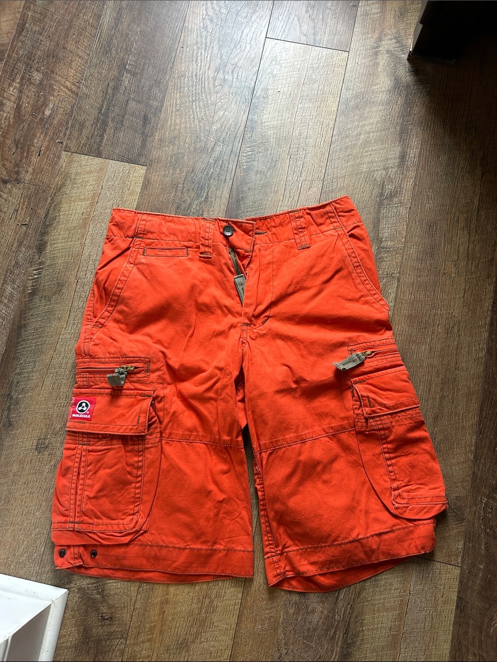 Men's Orange Cargo Shorts